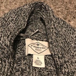 Gray cable knit cardigan